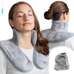 Microwaveable Neck & Shoulder Wrap by Vitnesse - Weighted Herbal Aromatherapy Heating Pad for Men & Women - Comforting Compress for Muscle Pain, Anxiety & Stress Relief