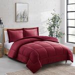 Sweet Home Collection King 3 Piece Sherpa Comforter Set - Plush Bedding Ensemble with Soft Sherpa Texture and Coordinated Shams for Supreme Bedroom Comfort, King, Burgundy Red