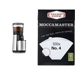 OXO Brew Conical Burr Coffee Grinder + Technivorm Moccamaster 85022 4 White Paper Filters