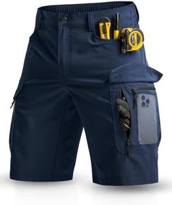 Moosehill Men's Hiking Cargo Shorts with 7 Pockets Quick Dry for Casual Work Tactical Fishing Camping Summer Stretch Waterproof(Dark Blue Shorts,40)