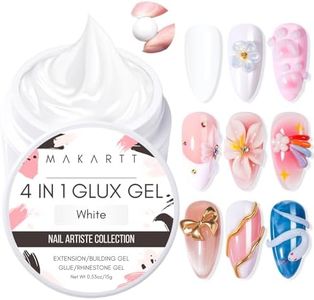 Makartt 3d Gel Nail Art: 4-in-1 3d Nail Gel Sculpting Gels White Non-sticky for Extension, 15ML Solid Builder Nail Gel UV Glue for Acrylic Tips, Rhinestones & Sculpture Gels for Nails Art Salon Home