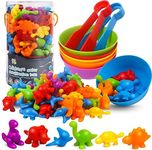 Color Sorting and Counting Dinosaurs Toys for Toddlers 3 5 4 Years Old Preschool Matching Learning Educational Game Montessori Sensory Math Classification Activities Toys for Kids Boys Girls(48pcs)