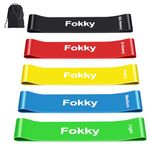 Resistance Bands, 5 Pcs Natural Latex Exercise Bands, Workout Bands with 5 Resistance Levels for Fitness Workouts Pilates Stretching Training Home Gym - Carry Bag Included