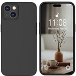 HGH Liquid Silicone Case for iPhone 15, Mobile Phone Case for iPhone 15 Case Thin, 3-Layer Structure Drop Protection Case with Soft Microfibre Lining Matte Case for iPhone 15 6.1 Inch Matte Black