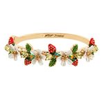 Betsey Johnson Strawberry Bangle Bracelet, One Size, Non-Precious Metal Glass Plastic, no gemstone