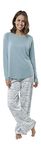 Jijamas Soft Pima Cotton Women's Pajama Set The Therapist in Caribbean Blue, Medium