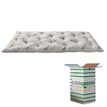 Evergreenweb Single Mattress Topper, 80 x 200 cm, 8 cm Thick in Memory Foam and Aloe Vera Lining, Hard Bed Corrector, Mattress Cover with 100% Soft Feather Flakes Filling, Orthopaedic Futon