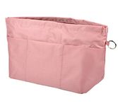 Vercord Handbag Purse Tote Pocketbook Organizer Insert Zipper Closure 11 Pockets (Pink, Medium)