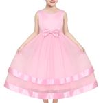 Sunny Fashion Girls Dress Pink Party Pageant Wedding Birthday Ball Gown Dance Tulle Age 10 Years