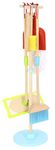 TOOKYLAND Toy Cleaning Play Set - 6pcs - Includes Broom, Mop, Duster, Dust Pan, Brush and Stand, for Kids and Toddlers 3 Year Old +