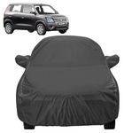 Auto Fusion Car Body Cover for Maruti Suzuki New Wagon R 2019-2024 Models, Mirror Pocket, UV Dust Proof, Rain and Sunlight Protection, Durable Heat Resistant Materials, Buckle Strap, Grey