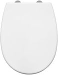 BEMIS Click&Clean® Silent Soft Close Toilet Seat. Top Fix Toilet Seat, with Quick Release Cleaning Technology & Double Silicone Ring. White Toilet Seat with Steel Hinges, Universal, Antibacterial