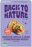 Back to Nature - Stoneground Wheat Crackers - Garlic & Herb - Real Ingredients like Whole Grain Wheat, Flax Seed and Sea Salt - Dairy Free & Non-GMO - 5 ounce