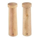 Navaris Salt and Pepper Mill Set - Adjustable Ruber Wood Salt and Pepper Grinders Shakers with Ceramic Grinding Core for Home, Restaurants - Design 1