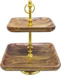 Extreme Karigari 2 Tier Wooden Square Cake Stand or Buffet Display Organizer