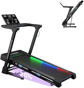 Aeriflo Treadmills for Home with 20% Auto Incline, T510A Foldable Treadmill with 20" Extra Wide Running Belt, 12.4 MPH High Speed, Kinomap App & Wireless Charging, 3.5 HP Power Running Treadmill