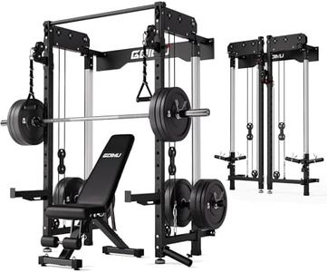 Goimu WM3-V4 Folding Squat Rack, Wall Mounted Power Rack with Dual Independent Pulley System, Functional Trainer with 5 Adjustable Function Modes for Space Saving (340LBS Home Gym Package Black)