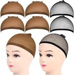 FANDAMEI Wig Caps, 6PCS Wig caps Includes 4PCS Dark Brown Nylon Wig Caps and 2PCS Black Mesh Wig Caps Net. Wig Caps for Women, Closed End Hair Mesh Net Wig Caps. Nylon Wig Cap for Halloween, Cosplay.