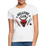 Spreadshirt Stranger Things Hellfire Club Logo Black Women's T-Shirt, M, White