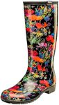 Sloggers Stride Women's 14" Fashion Rain Boot with Comfort Insoles, In Fields Black, 9