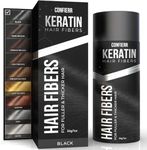 CONFIERR Keratin Hair Fibers for Men & Women - Fill In Fine or Thinning Hair, Instantly Thicker, Fuller Looking Hair (Black 30g)