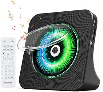 CD Player Bluetooth Desktop CD Player with Speakers Portable CD Players for Home Kpop CD Player Bluetooth Receiver and Transmitter with LED Screen AUX Port FM Radio USB Port IR Remote Control (Black)