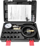 LLNDEI Oil Pressure Gauge Kit, 0-140 PSI Engine Fuel Pressure Tester Gauge Tool Kit for ATVs Cars Trucks（Black Case）