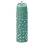 Smash Stainless Steel Water Bottle with Flip Top Lid and Straw - Polka 750ml