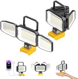 2PCS LED Work Light Compatible with 20V Battery, 150W 15000LM,Tool Only
