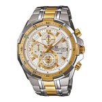 Casio EDifice EFR-539SG-7AVUDF White Analog Dial Dual Tone Stainless Steel Band Men's Watch Chronograph 100M Water Resistant EX189