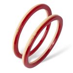 Hem Jewels by Ashok Jewellers 22kt (916) Yellow Gold Handmade Pola Bangles/Wedding Chooda/Churas for Women with Purity Certificate (Set of 2pcs) - Red White (2.4 Aani)