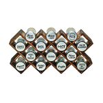 Kamenstein 5239105 10 Jar Criss-Cross 2-in-1 Organizer for Countertop or Wall Included, Free Spice Refills for 5 Years, Gray Wash Bamboo with Metal Caps, Wood, Silver