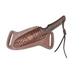 TOURBON Leather Horizontal Knife Sheath for Belt EDC Holster Straight Knife Tool Pouch Handmade Gift for Men