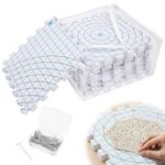 9Pack Blocking Mats for Knitting & Crochet Projects, 12"x12" Interlocking Knitting Blocking Mats and Pins, Extra Thick Foam Grids Crochet Blocking Board w 50 T-Pins & Storage Bag for Wet and Steam Blocking