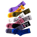 9 Pairs Funny Crew Socks Colorful Combed Cotton Fun Personality Expression Fashion Emotions Socks, 9 Color, 5.5-11