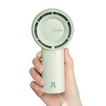 JISULIFE Handheld Turbo Fan [16H Max Cooling Time] Mini Portable Hand Fan, 4000mAh USB Rechargeable Personal Fan, Battery Operated Small Pocket Fan with 5 Speeds for Travel/Outdoor/Home/Office - Green