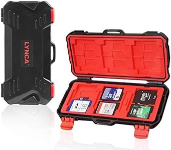 LYNCA 36 Slots SD TF CF Memory Card Case Holder Water-Resistant Anti-Shock Carrying Case for 12 SD 6 TF 6 MIM 3 CF 3 XQD & 6 Nano SIM Cards, Compact and Large Capacity Camera Memory Cards Storage Box