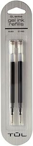 TUL® Gel Pen Refills, Medium Point, 0.7 mm, Black Ink, Pack Of 2 Refills