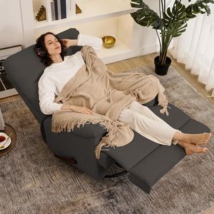 Divanus Dark Grey Glider Rocker Recliner,Swivel Rocking Recliner Chair,Glider Rocking Chair,Reclining Sofa Rocking Chair Nursery,23 Inches Deep Seat & 27 inches High Back,for Living Room