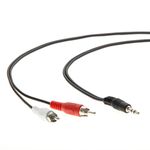 InstallerParts 25Ft 3.5mm Male-to-Male Stereo Audio Cable - 3.5mm Stereo Plug to 2xRCA-M Cable - Compatible with iPods, iPhones, Android Phones, MP3 Music Players, and Much More!