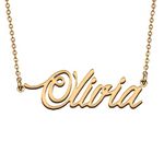 HUAN XUN Custom Made Love Jewelry Gifts Olivia Name Necklace for My Wife My Girlfriend