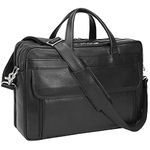 TIDING Men's Genuine Leather Briefcase 17 Inch Laptop Case Business Travel Work Messenger Shoulder Bag