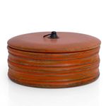 Handcrafted Wooden Mexican Tortilla Warmer Basket Indian Chapati Roti Bread Holder Box Pancake Keeper Serveware Hot Pot Casserole Dish with Lid Home Kitchen Dining Decor, Natural Brown, 23 x 10 cms