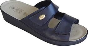 Sanital Light Leather Clog 1375, Navy, 4 UK