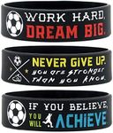 Inkstone (6-pack) Motivational Soccer Wristbands with Sports Quotes - Soccer Gifts Jewelry Accessories for Soccer Players Team Awards Party Favors - Unisex for Men And Women Team Sports