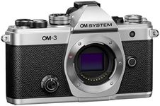 OM SYSTEM OM-3 Micro Four Thirds System Camera, 20 MP BSI Stacked Sensor, 5-Axis Image Stabilisation, Silver