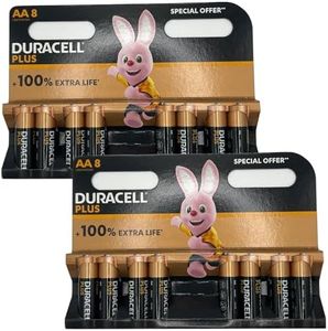 Duracell Plus AA Batteries (16 Pack) - Alkaline 1.5V | Duracell Plus | AA Batteries STILO/MIGNON | Exp:03/33 | Up To 100% Extra Life - Reliability For Everyday Devices - LR6/MN1500