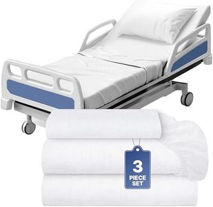 3 Piece Hospital Bed Sheet Set, Soft Jersey Knitted T-Shirt Quality, 1 Flat, 1 Fitted, 1 Pillowcase