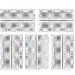 AZDelivery 5x MB-102 Mini Breadboard 400 Tie Point Interlocking Solderless Prototype PCB Board, 4 Power Rails for Proto Shield Distribution Connection Blocks compatible with Arduino Including E-Book!