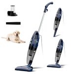 Corded Stick Vacuum for Pet Hair & Hard Floors - Lightweight, 3-in-1 Handheld with 180°Left-Right Steering, 14KPA Powerful Suction on Low-Pile Carpet, HEPA Filter, 16.4ft Cord, 0.7L Capacity (VA001)